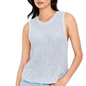 Old Navy Blue Sleeveless Open-Stitch Sweater New With Tag
